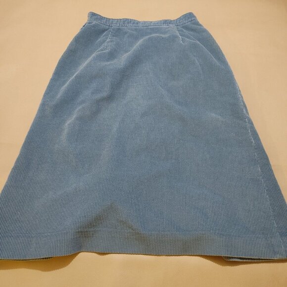 Vintage 80s L.L. Bean Blue Corduroy Skirt - Picture 9 of 14